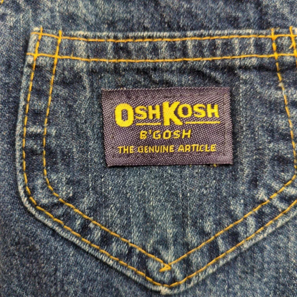 Vtg OshKosh Bgosh Flannel Lined Denim Overalls Blue Pink Plaid Vestbak 18M